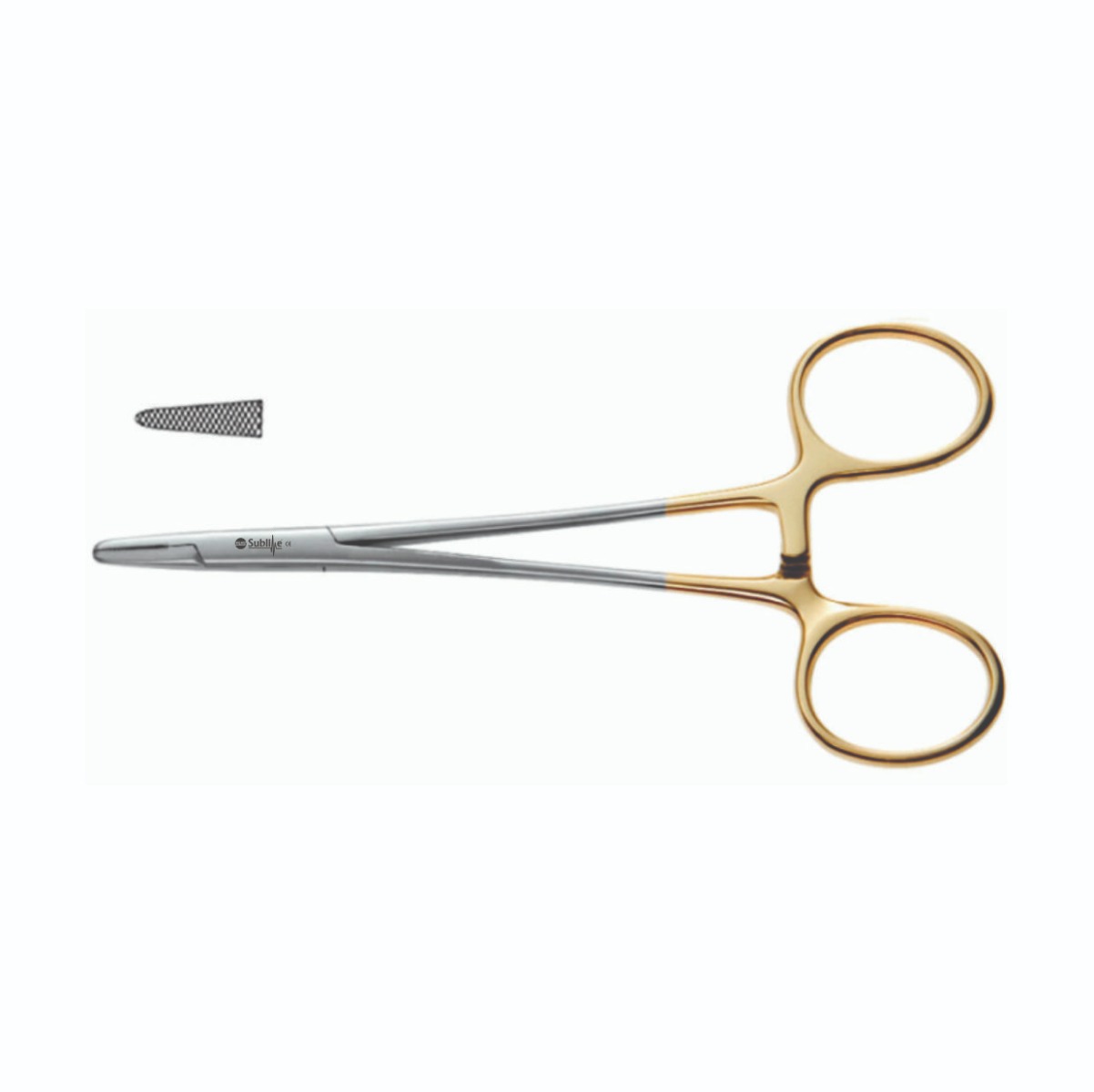 Baumgartner Needle Holder - Tungsten Carbide Serrated Jaws, 5-1/2″(14cm)
