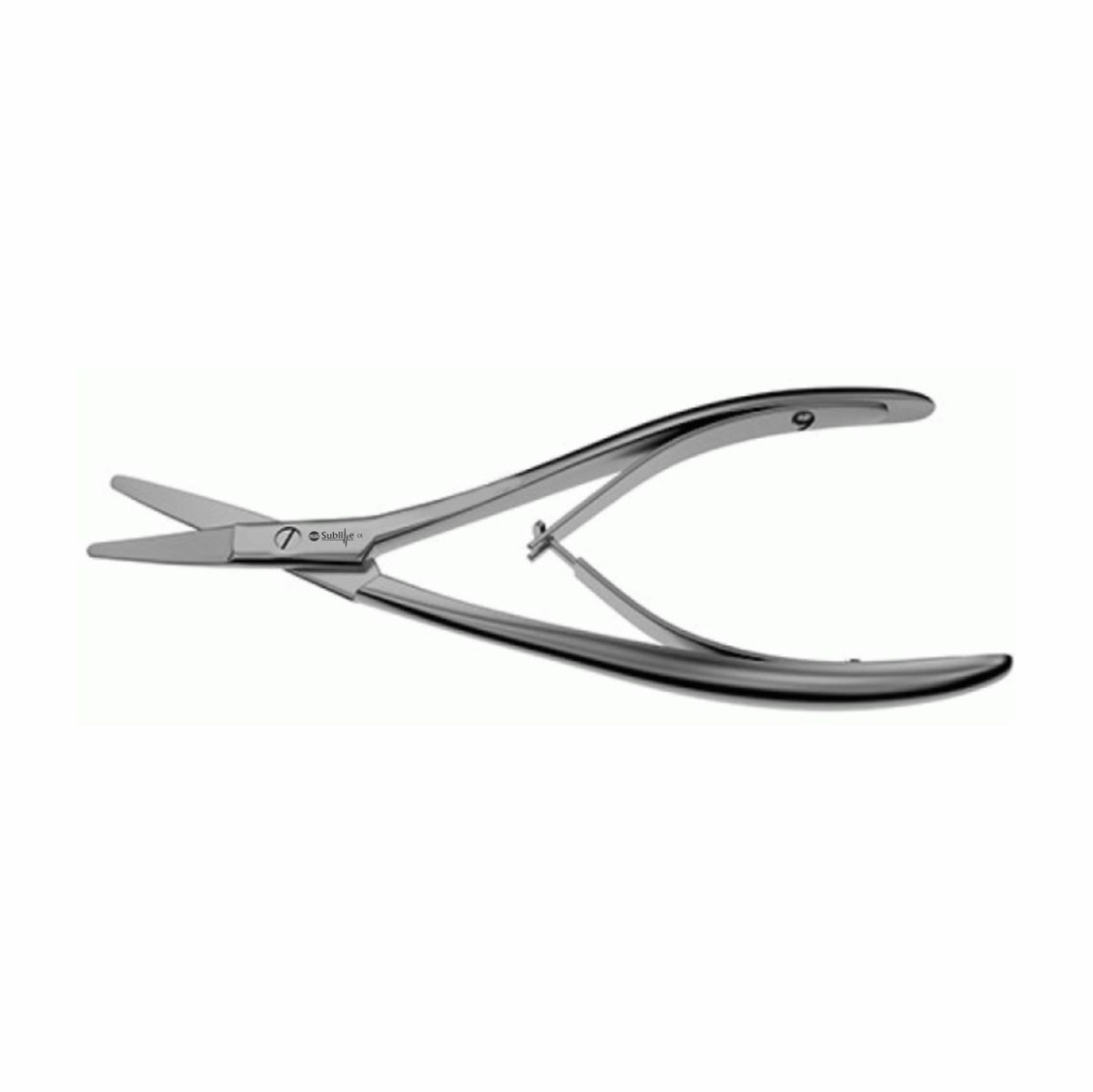 Cottle Septum Scissors, angled handles, serrated blades