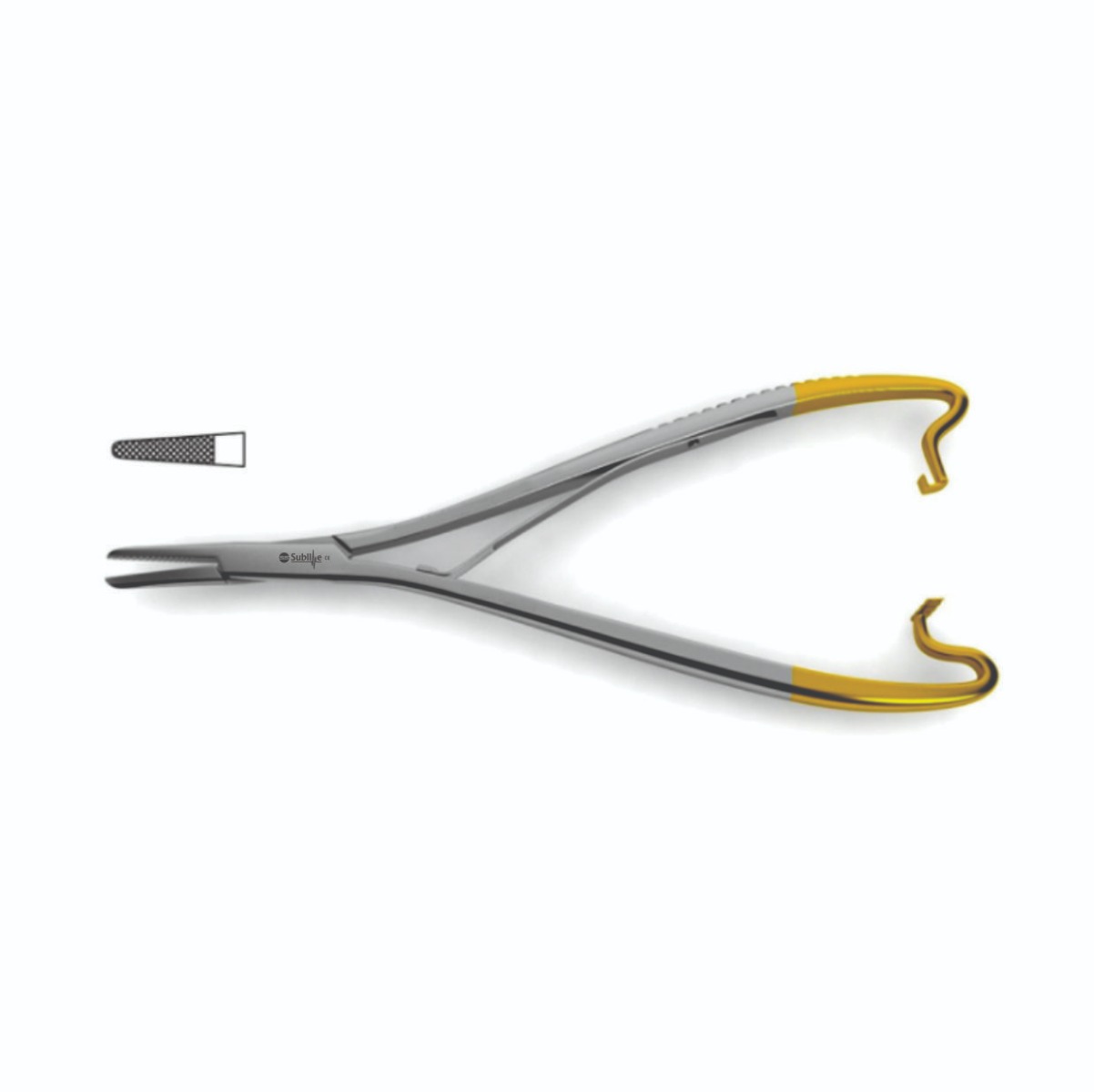 Mathieu Needle Holder, Tungsten Carbide Serrated jaws