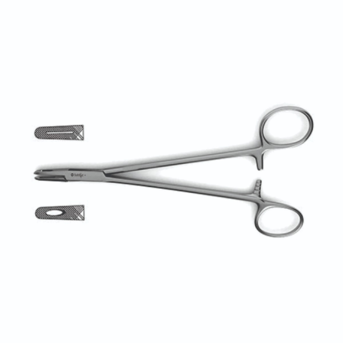 Metzenbaum Needle Holder one fenestrated jaw w/opposing grooved Jaw, Length 7-1/4" (18.4 cm) 