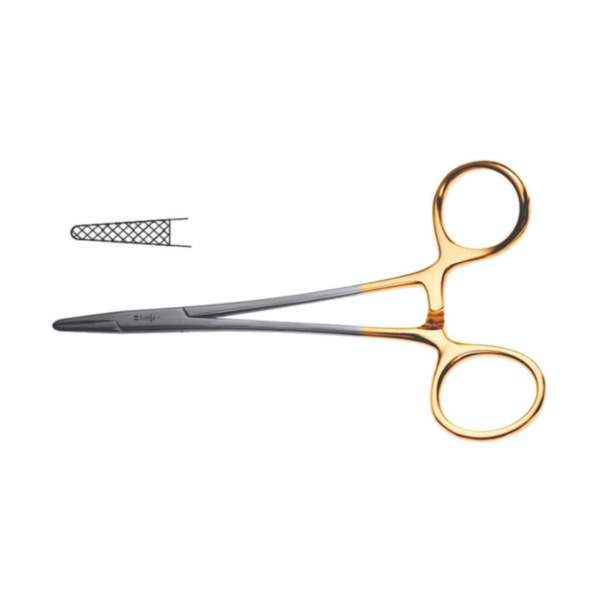 Neivert Needle Holder Tungsten Carbide Serrated Jaws, One Angled Ring, Length 5″(12.5cm)