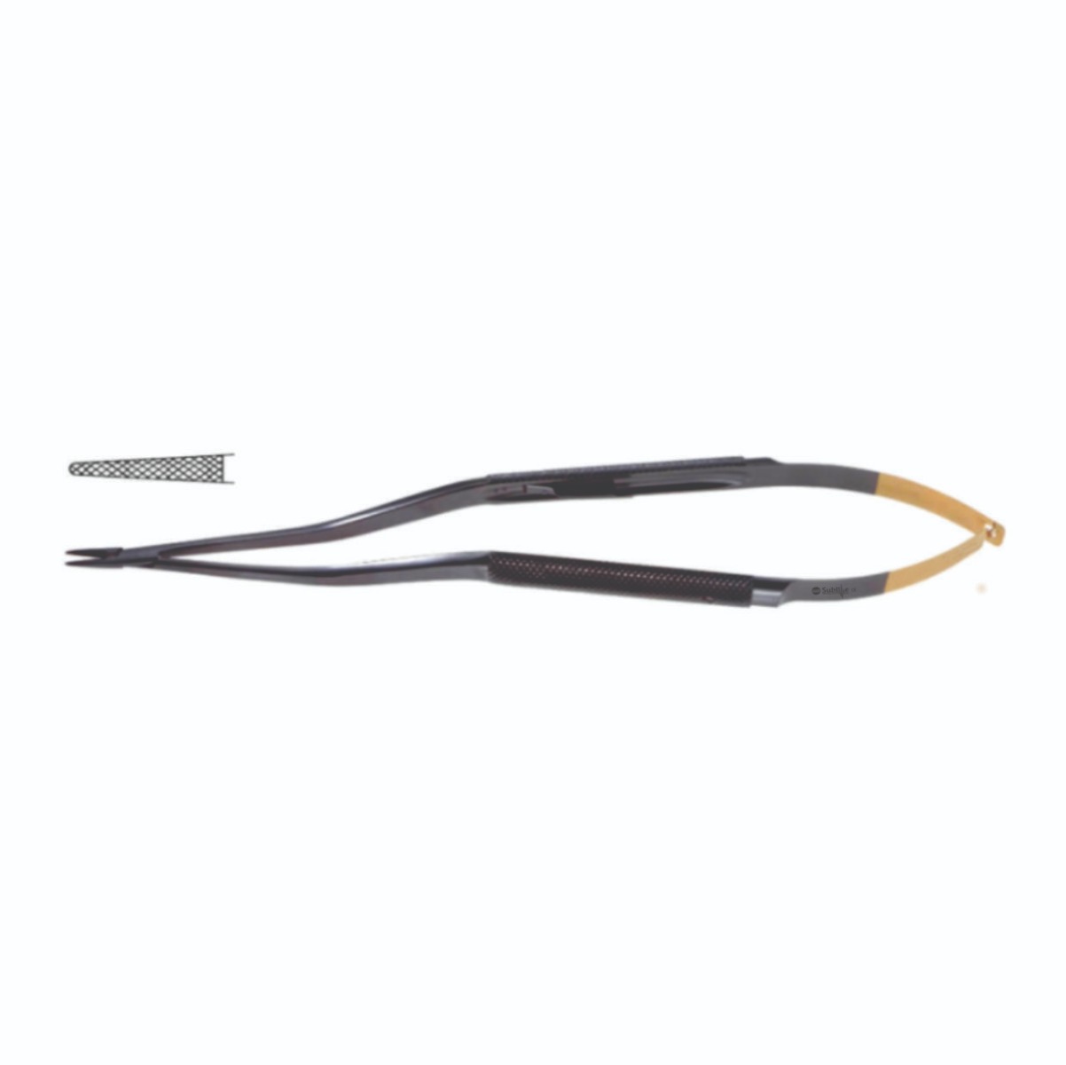 Tebbetts Intranasal Needle Holder Bayonet Tungsten Carbide Serrated Jaw